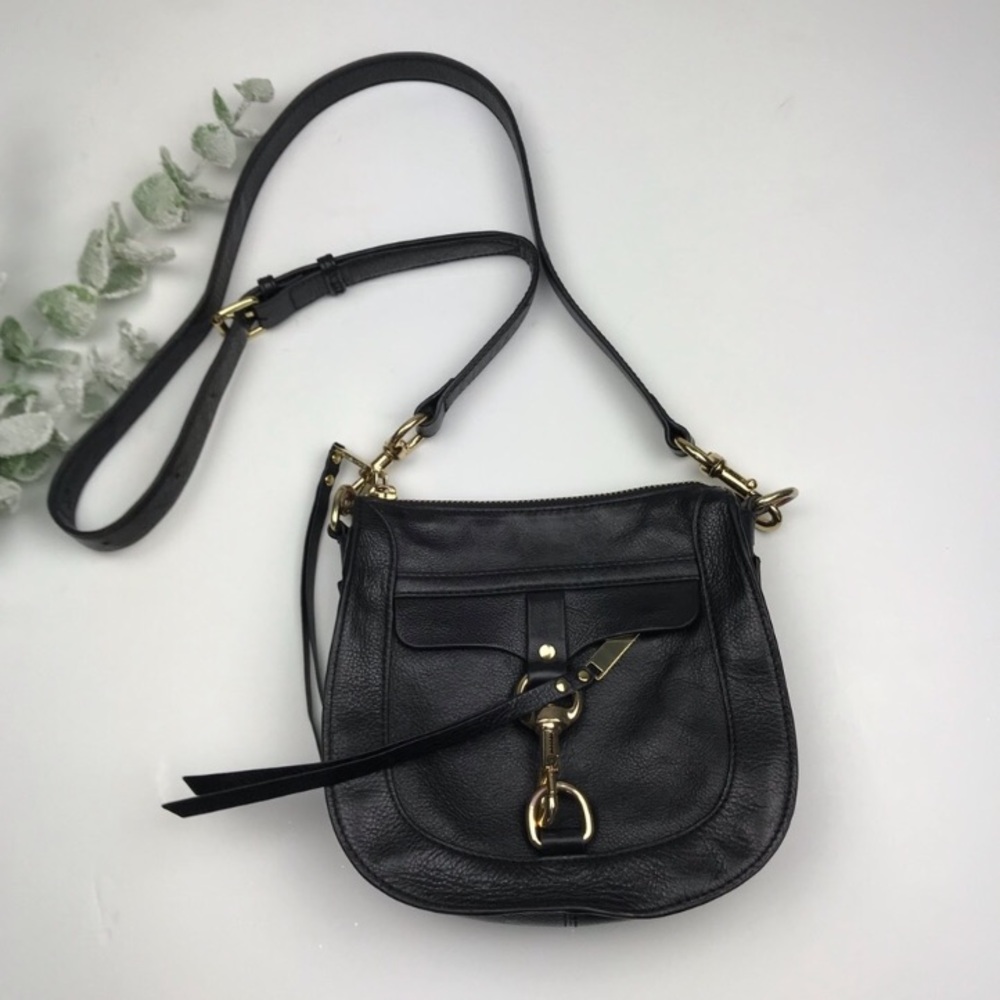 Rebecca Minkoff | black dog clip saddle small bag